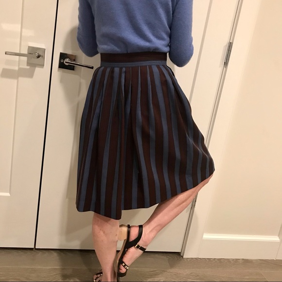 Vintage Yves Saint Laurent multicolor striped pleated wool skirt. Size S. - Picture 5 of 12